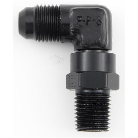 Fragola 499108-BL 90 deg -08 AN Male to 0.38 in. NPT Male Swivel Adapter; Black FRG499108-BL